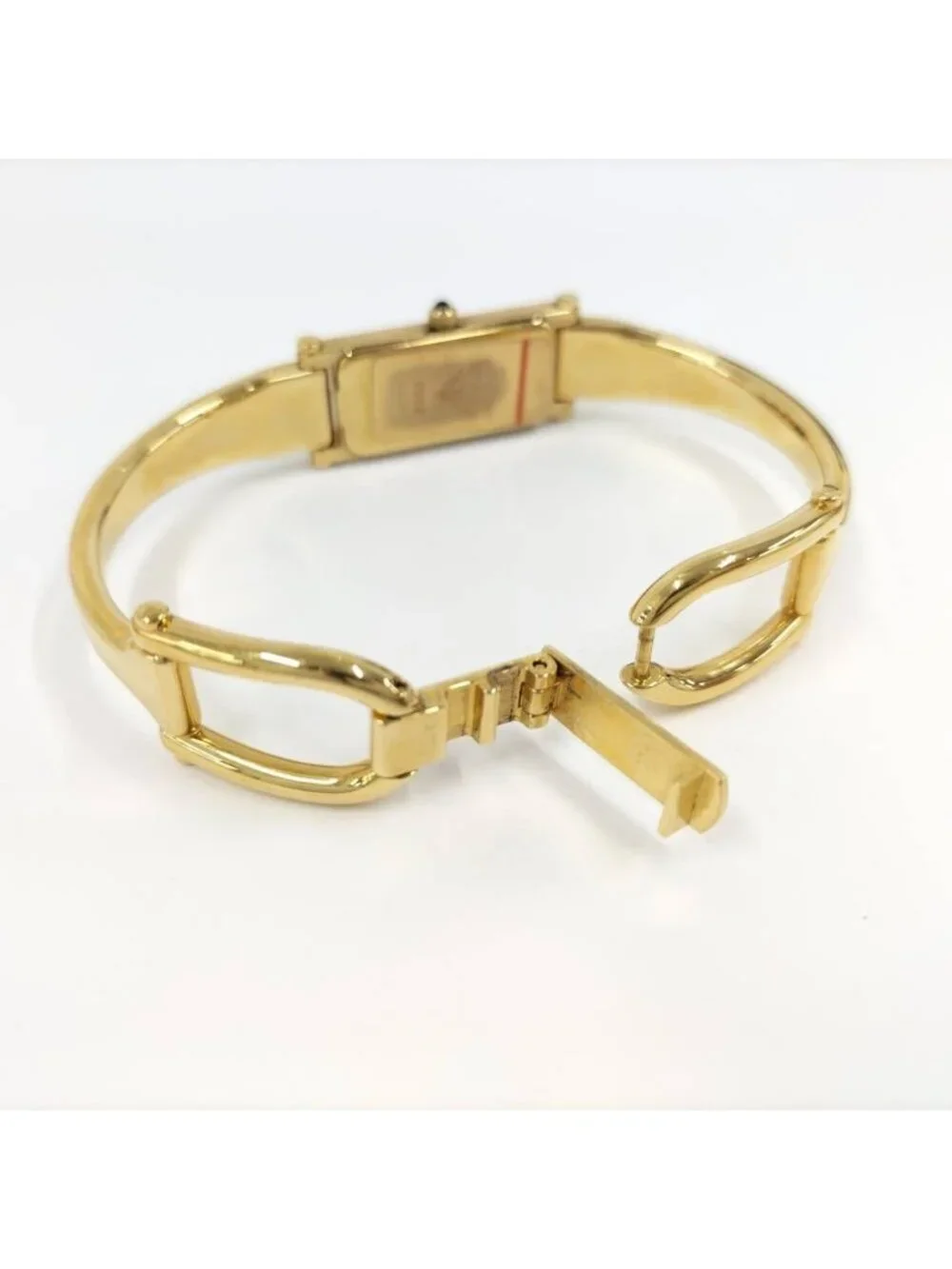 Gucci Bangle Watch Quartz SS Gold Shell